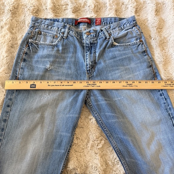 Aeropostale Men's Straight Leg Jeans Light Wash Denim 100% Cotton Size 36x34 - Picture 12 of 14